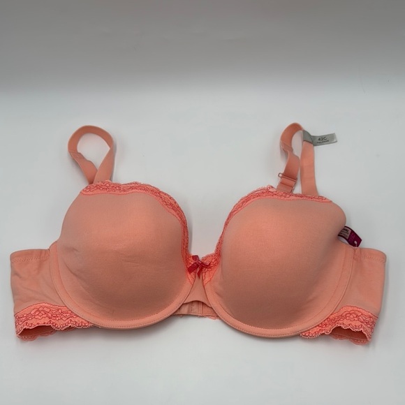 NWT Ambrielle Peach Pearl Organic Cotton Bra Size 42C Full Figure - Picture 1 of 11